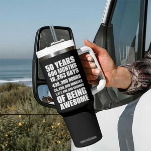 50 Years Of Being Awesome Tumbler With Handle 50th Birthday Gift Idea TS12 Print Your Wear