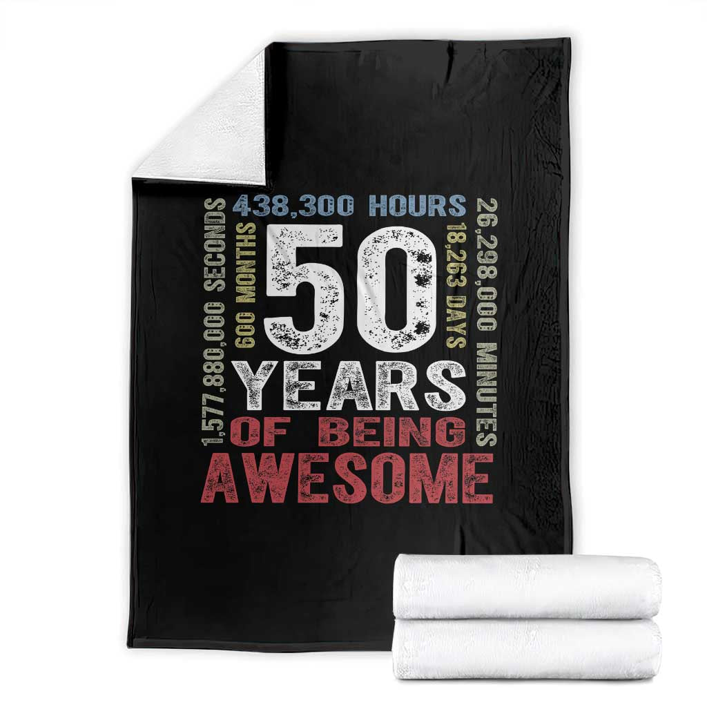 Vintage 50 Years Of Being Awesome Throw Blanket 50th Birthday Legend Gift Idea TS12 Black Print Your Wear