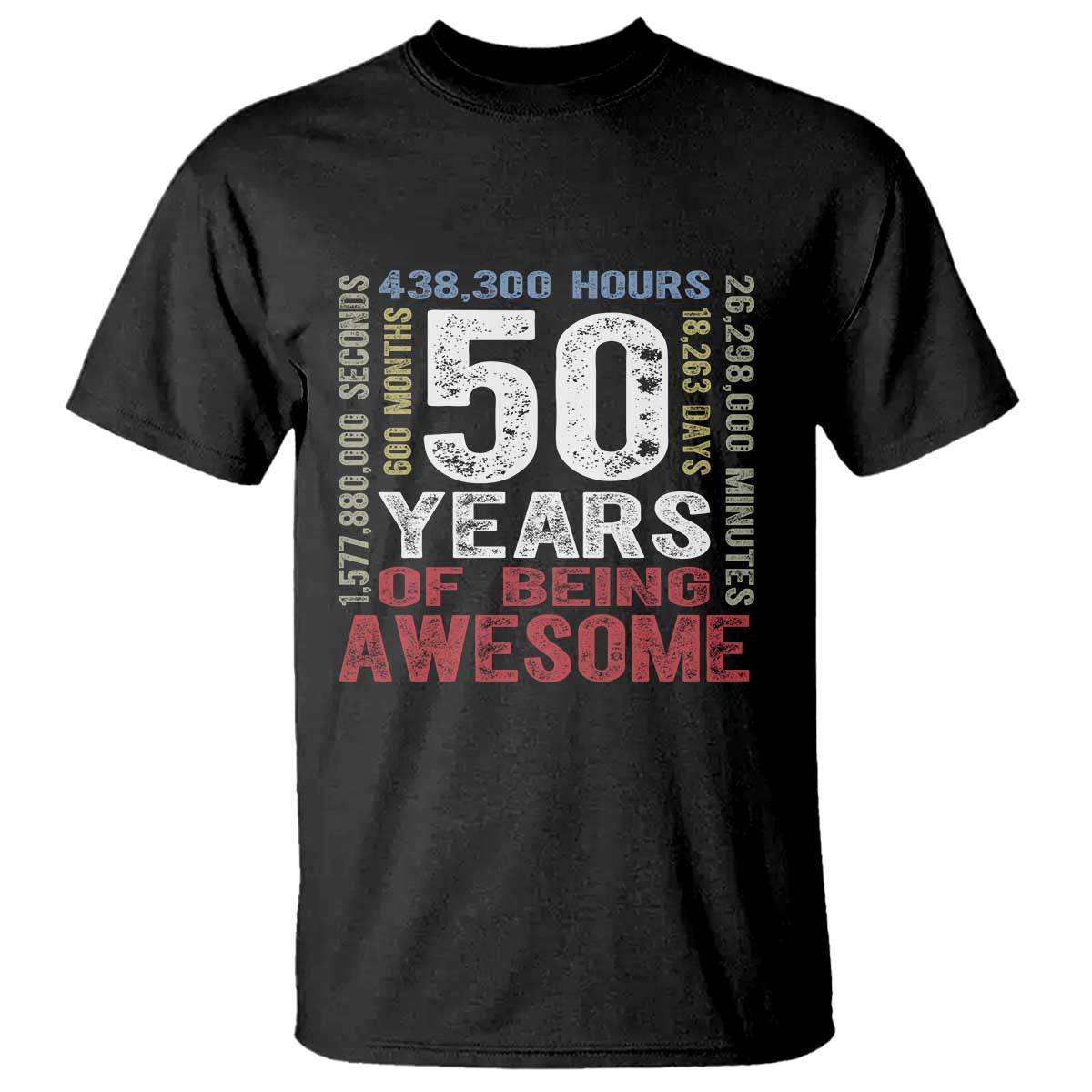 Vintage 50 Years Of Being Awesome T Shirt 50th Birthday Legend Gift Idea TS12 Black Print Your Wear