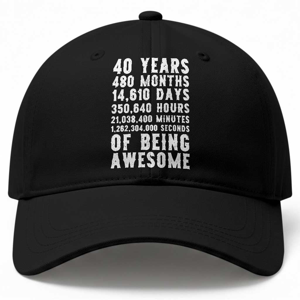 40 Years of Being Awesome Baseball Cap Vintage 1986 Fortieth Birthday Graphic TS12 Print Your Wear