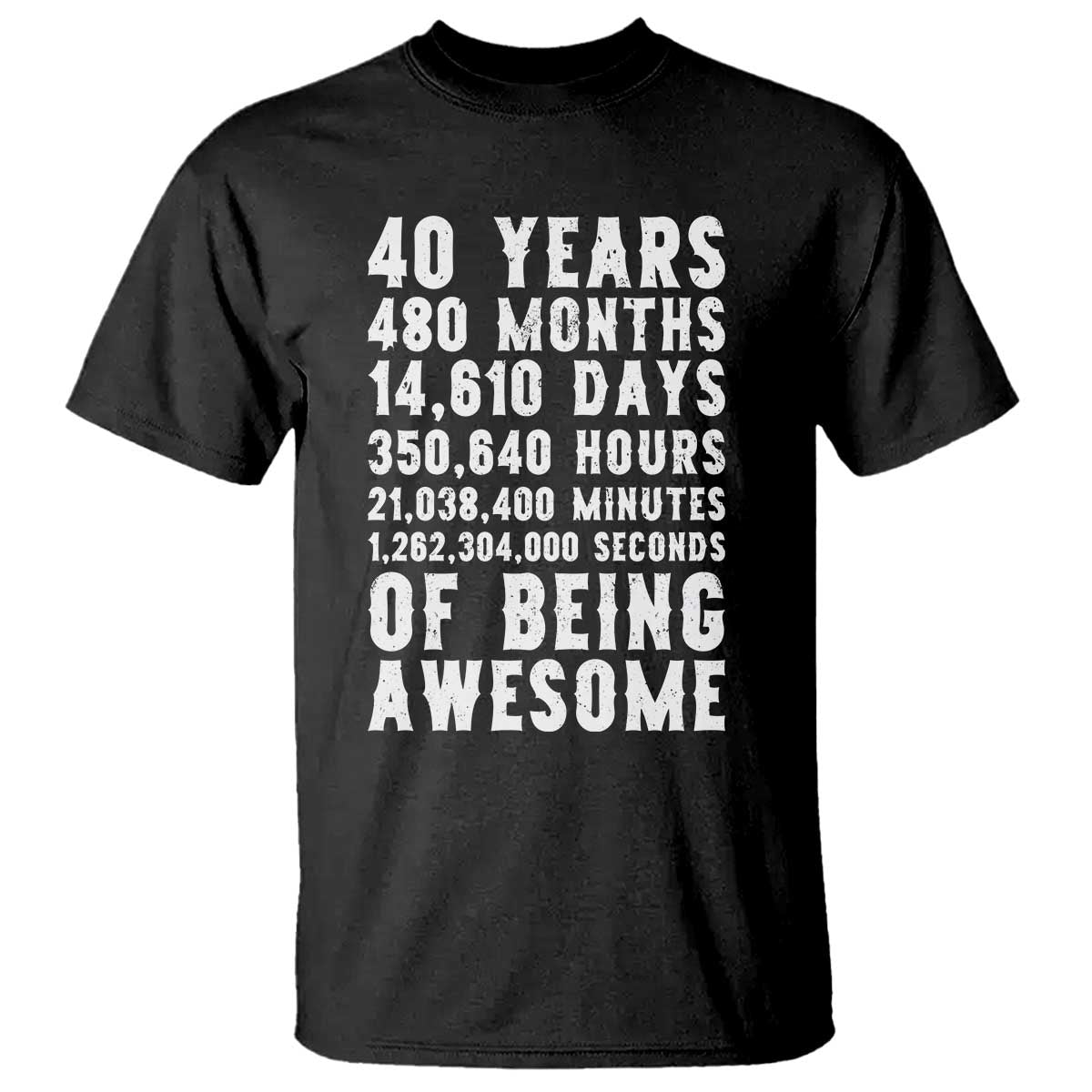 40 Years of Being Awesome T Shirt Vintage 1986 Fortieth Birthday Graphic TS12 Black Print Your Wear