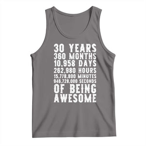 Funny 30th Birthday Tank Top Thirty Years Of Being Awesome TS12 Deep Heather Print Your Wear