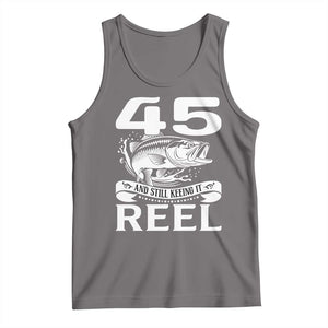 Still Keeping It Reel At 45 Tank Top Fisherman Birthday Gift TS12 Deep Heather Print Your Wear