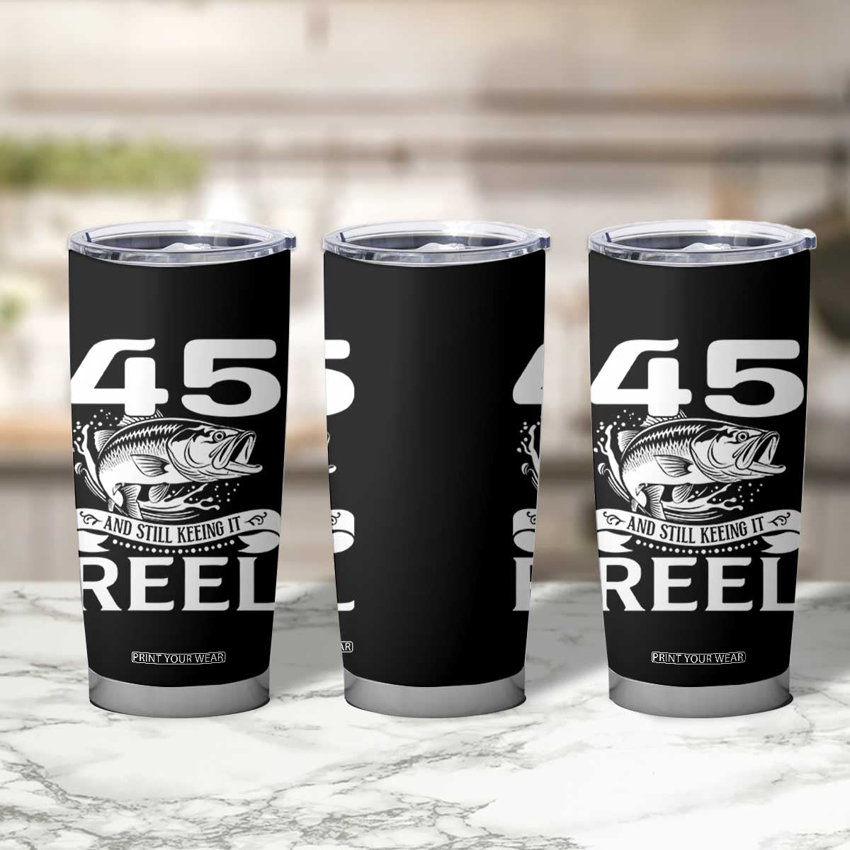 Still Keeping It Reel At 45 Tumbler Cup Fisherman Birthday Gift TS12 Print Your Wear