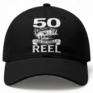 Still Keeping It Reel At 50 Baseball Cap Fisherman Birthday Gift TS12 Print Your Wear