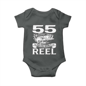 Still Keeping It Reel At 55 Baby Onesie Fisherman Birthday Gift TS12 Dark Heather Print Your Wear