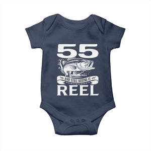Still Keeping It Reel At 55 Baby Onesie Fisherman Birthday Gift TS12 Navy Print Your Wear