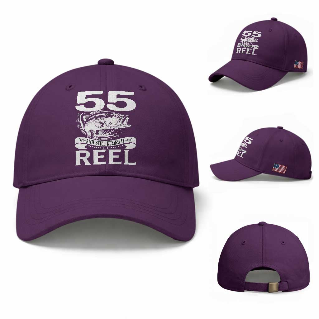 Still Keeping It Reel At 55 Baseball Cap Fisherman Birthday Gift TS12 Baseball Cap Universal Fit Purple Print Your Wear