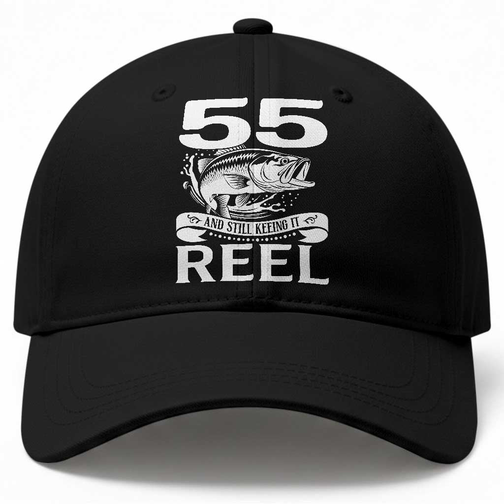 Still Keeping It Reel At 55 Baseball Cap Fisherman Birthday Gift TS12 Print Your Wear