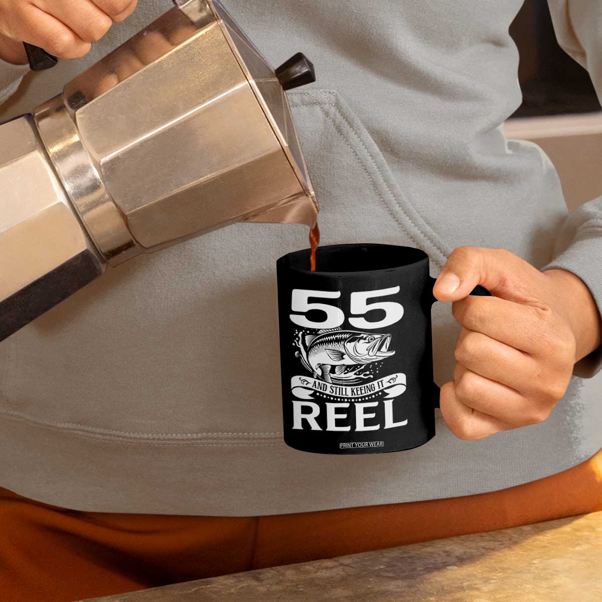 Still Keeping It Reel At 55 Coffee Mug Fisherman Birthday Gift TS12 Print Your Wear