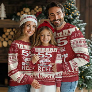 Still Keeping It Reel At 55 Ugly Christmas Sweater Fisherman Birthday Gift TS12 Red Beige Print Your Wear