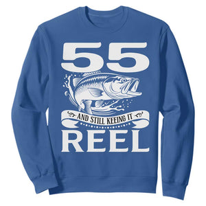 Still Keeping It Reel At 55 Sweatshirt Fisherman Birthday Gift TS12 Royal Blue Print Your Wear