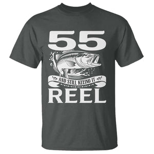 Still Keeping It Reel At 55 T Shirt Fisherman Birthday Gift TS12 Dark Heather Print Your Wear