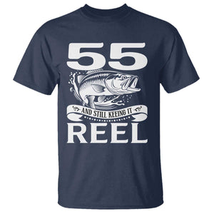 Still Keeping It Reel At 55 T Shirt Fisherman Birthday Gift TS12 Navy Print Your Wear