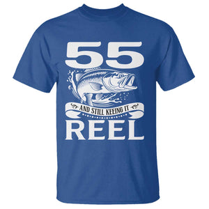 Still Keeping It Reel At 55 T Shirt Fisherman Birthday Gift TS12 Royal Blue Print Your Wear