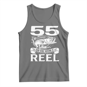 Still Keeping It Reel At 55 Tank Top Fisherman Birthday Gift TS12 Black Heather Print Your Wear
