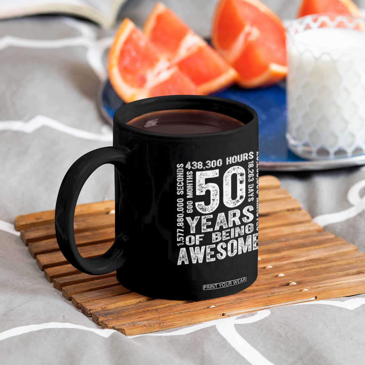 Funny 50th Birthday Gift Coffee Mug 50 Years Of Being Awesome TS12 Print Your Wear