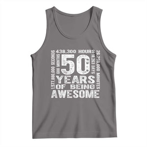 Funny 50th Birthday Gift Tank Top 50 Years Of Being Awesome TS12 Deep Heather Print Your Wear