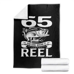 Still Keeping It Reel At 65 Throw Blanket Fisherman Birthday Gift TS12 Black Print Your Wear