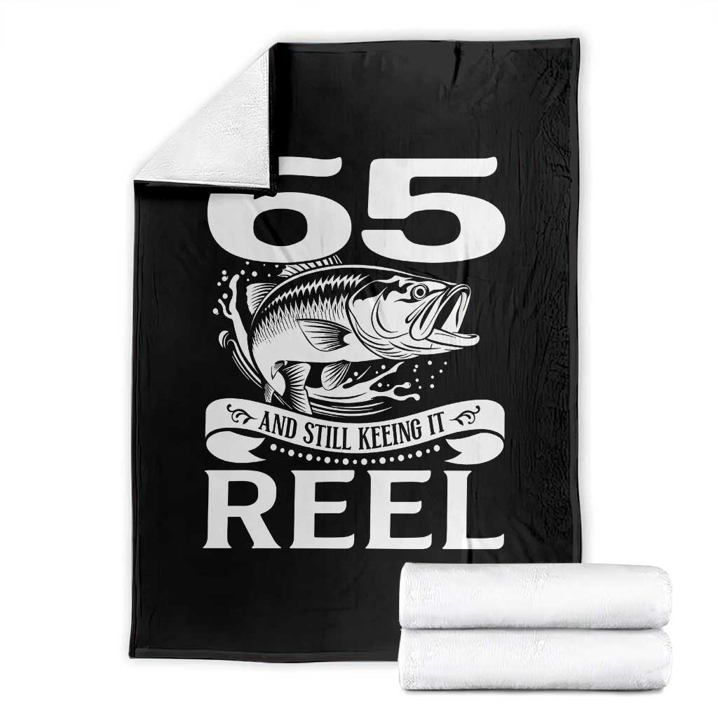 Still Keeping It Reel At 65 Throw Blanket Fisherman Birthday Gift TS12 Black Print Your Wear