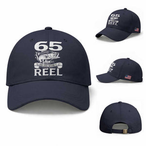 Still Keeping It Reel At 65 Baseball Cap Fisherman Birthday Gift TS12 Baseball Cap Universal Fit Navy Print Your Wear