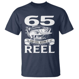 Still Keeping It Reel At 65 T Shirt Fisherman Birthday Gift TS12 Navy Print Your Wear