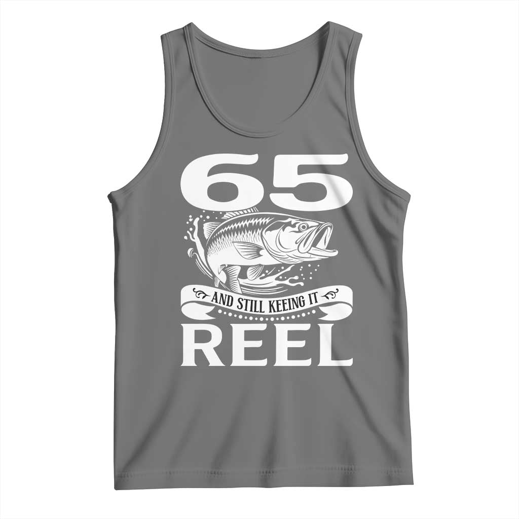 Still Keeping It Reel At 65 Tank Top Fisherman Birthday Gift TS12 Black Heather Print Your Wear