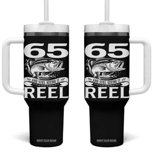 Still Keeping It Reel At 65 Tumbler With Handle Fisherman Birthday Gift TS12 One Size: 40 oz Black Print Your Wear