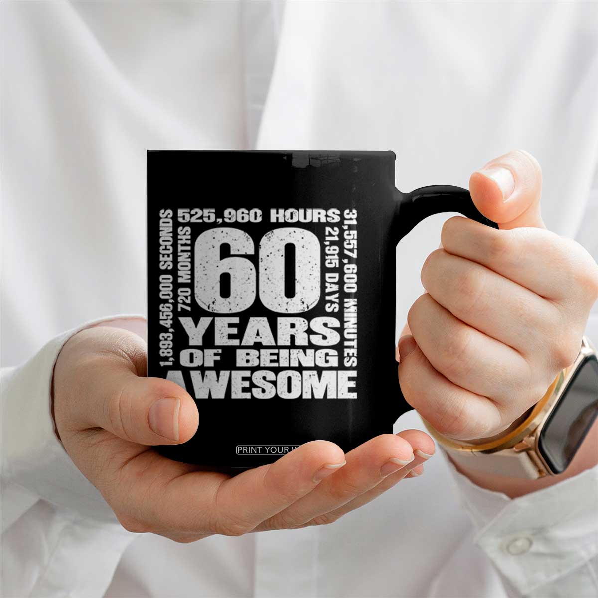 60th Milestone Birthday Gift Coffee Mug 60 Years Of Being Awesome TS12 Print Your Wear