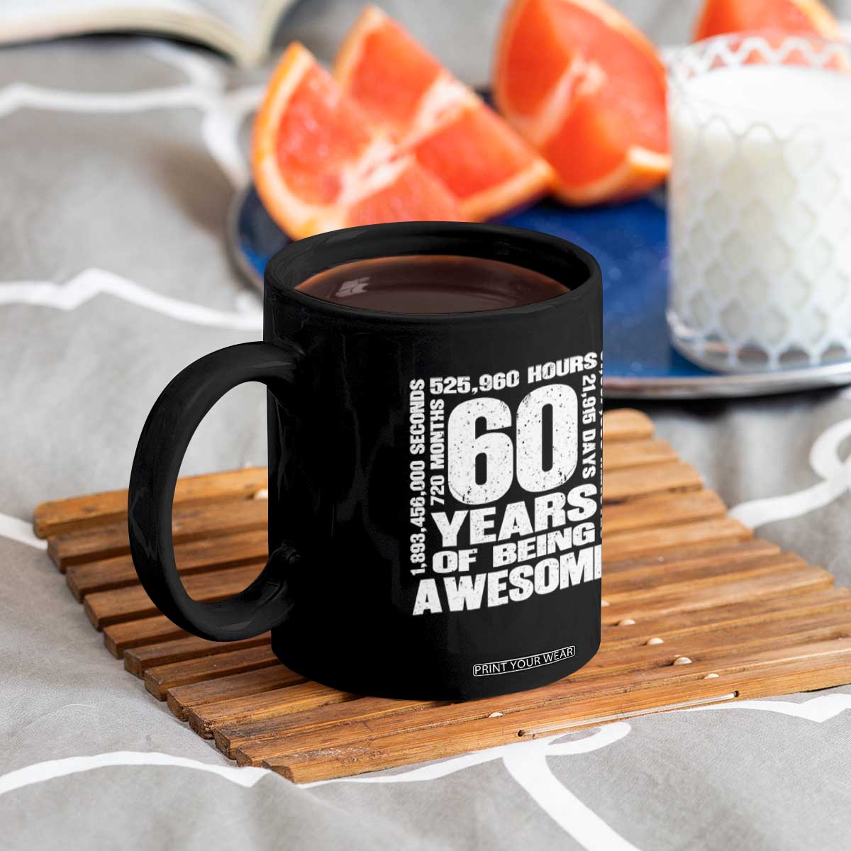 60th Milestone Birthday Gift Coffee Mug 60 Years Of Being Awesome TS12 Print Your Wear