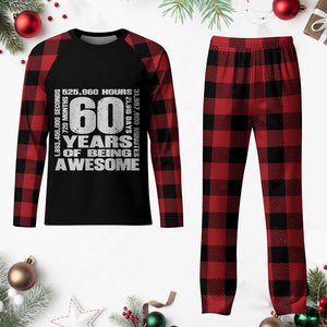 60th Milestone Birthday Gift Plaid Pajama Set 60 Years Of Being Awesome TS12 Buffalo Plaid Print Your Wear