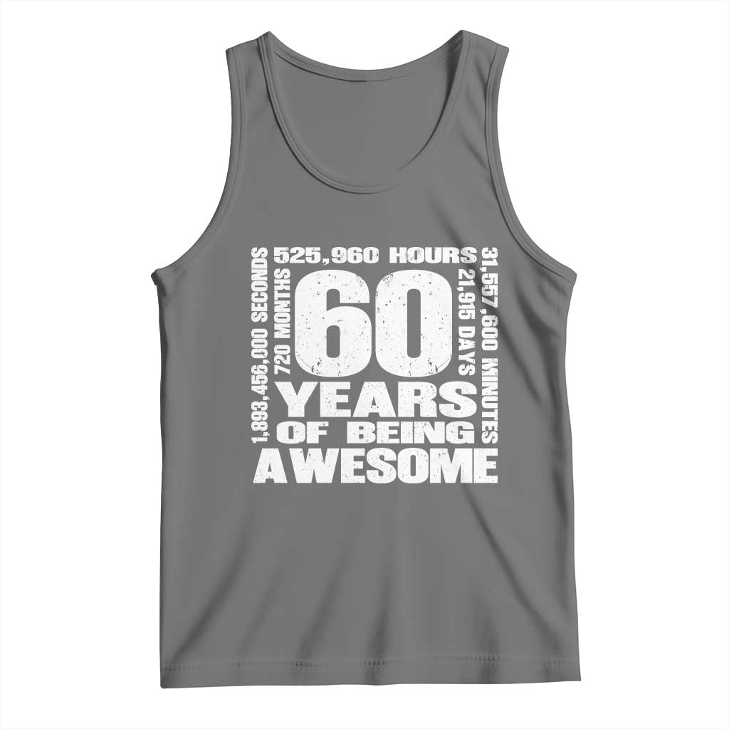 60th Milestone Birthday Gift Tank Top 60 Years Of Being Awesome TS12 Black Heather Print Your Wear