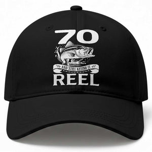 Still Keeping It Reel At 70 Baseball Cap Fisherman Birthday Gift TS12 Print Your Wear