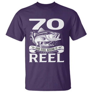 Still Keeping It Reel At 70 T Shirt Fisherman Birthday Gift TS12 Purple Print Your Wear