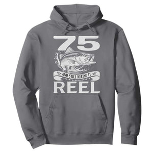 Still Keeping It Reel At 75 Hoodie Fisherman Birthday Gift TS12 Charcoal Print Your Wear