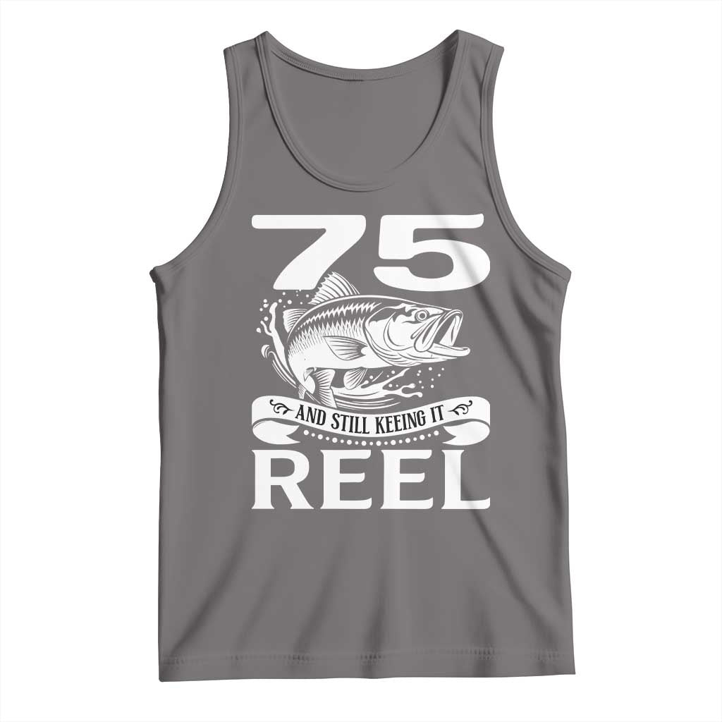Still Keeping It Reel At 75 Tank Top Fisherman Birthday Gift TS12 Deep Heather Print Your Wear