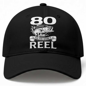 Still Keeping It Reel At 80 Baseball Cap Fisherman Birthday Gift TS12 Print Your Wear