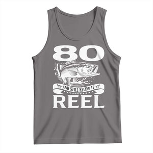 Still Keeping It Reel At 80 Tank Top Fisherman Birthday Gift TS12 Deep Heather Print Your Wear