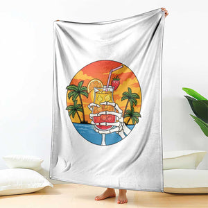 Tropical Skeleton Summerween Throw Blanket Beach Cocktail Vacation TS12 Print Your Wear