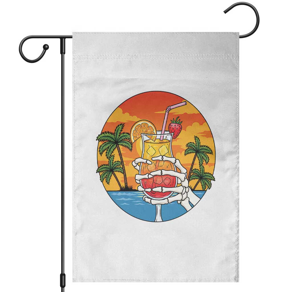 Tropical Skeleton Summerween Garden Flag Beach Cocktail Vacation TS12 White Print Your Wear