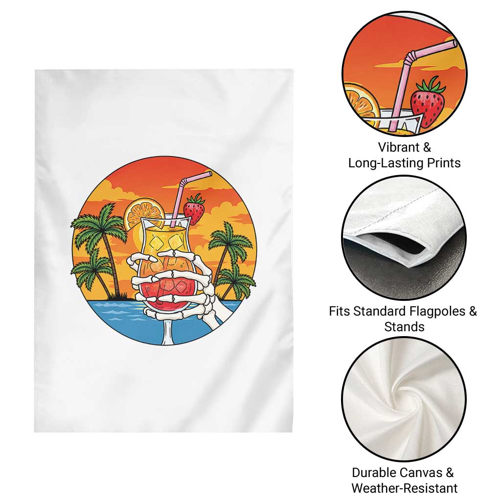 Tropical Skeleton Summerween Garden Flag Beach Cocktail Vacation TS12 Print Your Wear