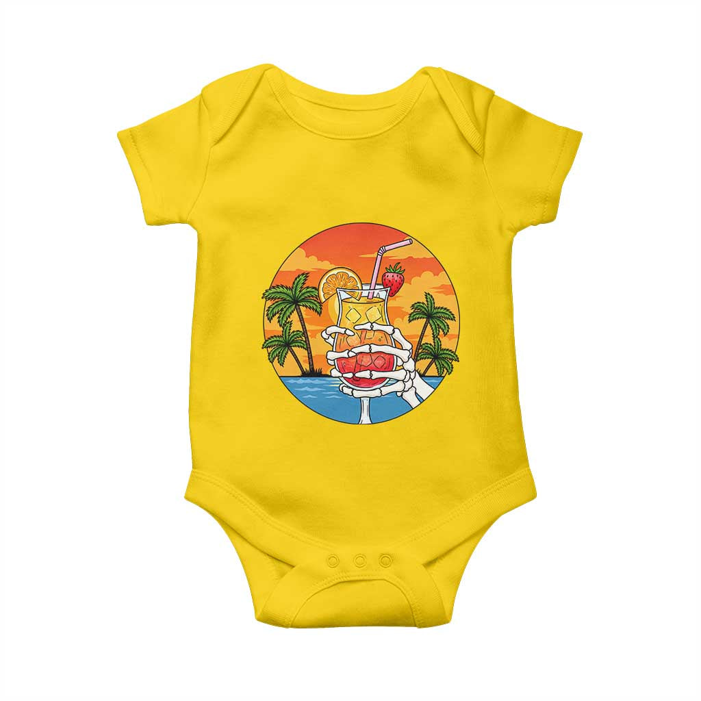 Tropical Skeleton Summerween Baby Onesie Beach Cocktail Vacation TS12 Daisy Print Your Wear