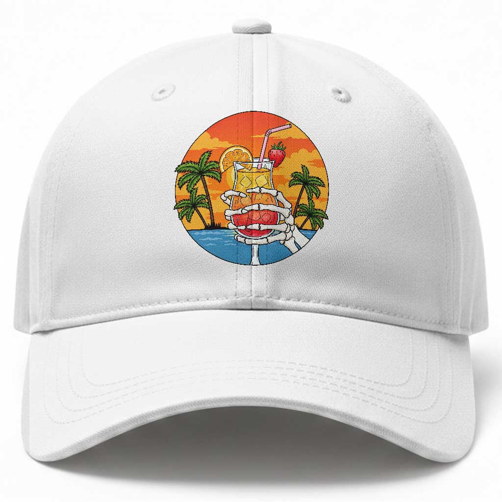 Tropical Skeleton Summerween Baseball Cap Beach Cocktail Vacation TS12 Print Your Wear
