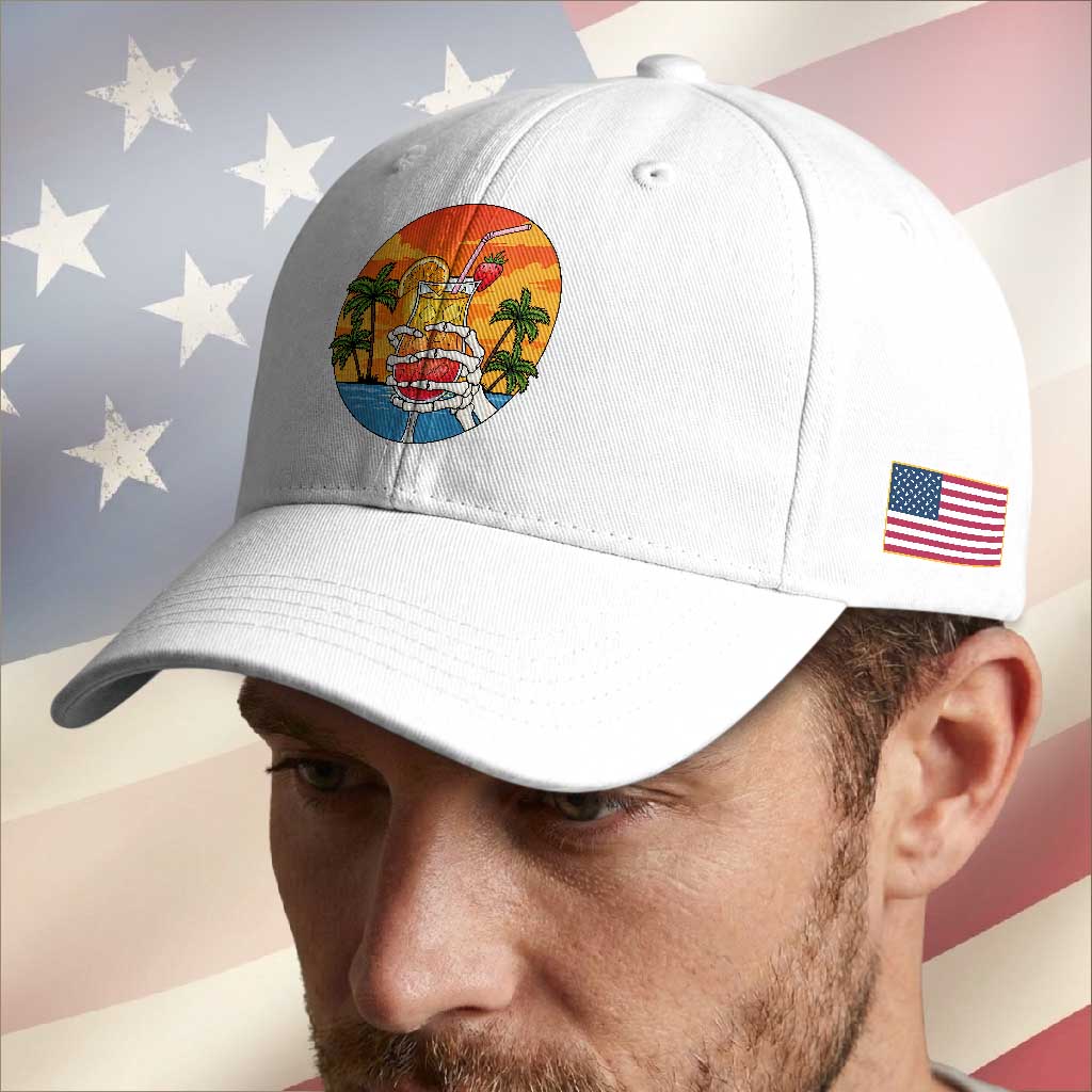 Tropical Skeleton Summerween Baseball Cap Beach Cocktail Vacation TS12 Print Your Wear