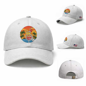 Tropical Skeleton Summerween Baseball Cap Beach Cocktail Vacation TS12 Baseball Cap Universal Fit White Print Your Wear