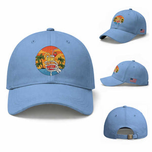 Tropical Skeleton Summerween Baseball Cap Beach Cocktail Vacation TS12 Baseball Cap Universal Fit Light Blue Print Your Wear
