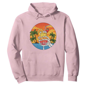 Tropical Skeleton Summerween Hoodie Beach Cocktail Vacation TS12 Light Pink Print Your Wear
