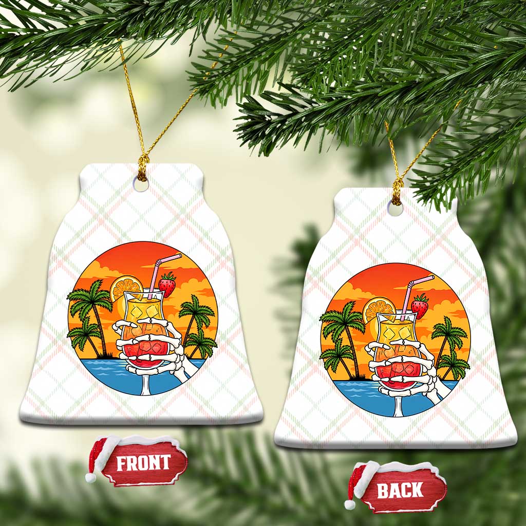 Tropical Skeleton Summerween Ceramic Ornament Beach Cocktail Vacation TS12 Print Your Wear