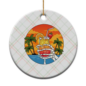 Tropical Skeleton Summerween Ceramic Ornament Beach Cocktail Vacation TS12 1pc Christmas Plaid Print Your Wear