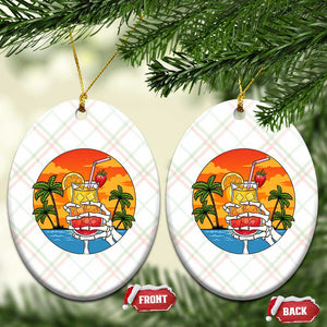 Tropical Skeleton Summerween Ceramic Ornament Beach Cocktail Vacation TS12 Print Your Wear